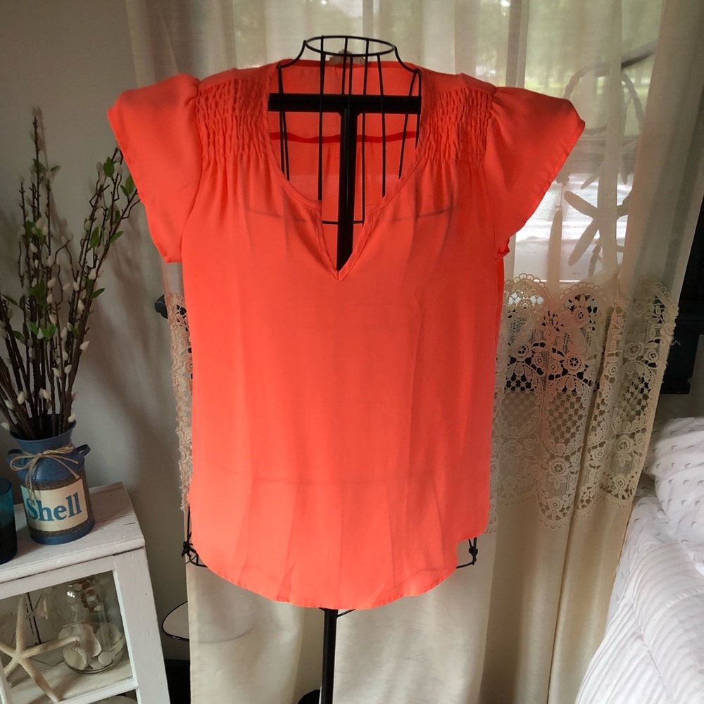 Mine coral flowy blouse